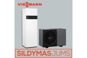 Šilumos siurblys oras-vanduo Viessmann Vitocal 200-A ie Compact 6 kW Z035470 Vitocal 200-A ie Compact B06 230 V129 su 190L kaupikliu Dirtstop XL 